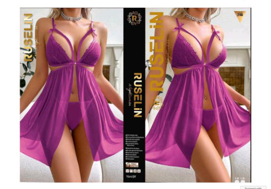 ince askılı transparan tül gecelik