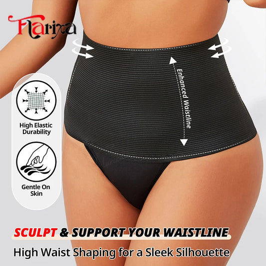 Flarixa Flat Belly Body Shaper Panties Women High Waist Stomach Slimmer Shapewear Compression Tummy Control Underwear Briefs