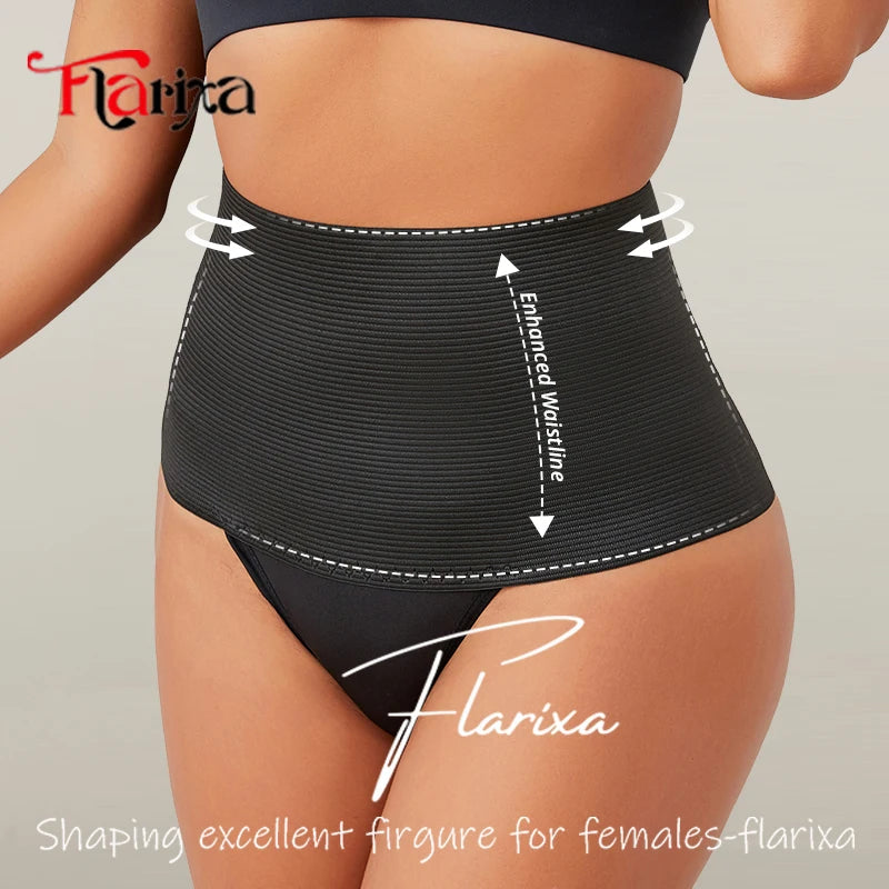 Flarixa Flat Belly Body Shaper Panties Women High Waist Stomach Slimmer Shapewear Compression Tummy Control Underwear Briefs