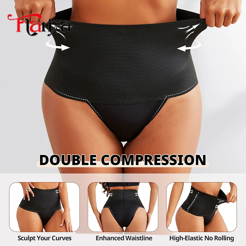 Flarixa Flat Belly Body Shaper Panties Women High Waist Stomach Slimmer Shapewear Compression Tummy Control Underwear Briefs