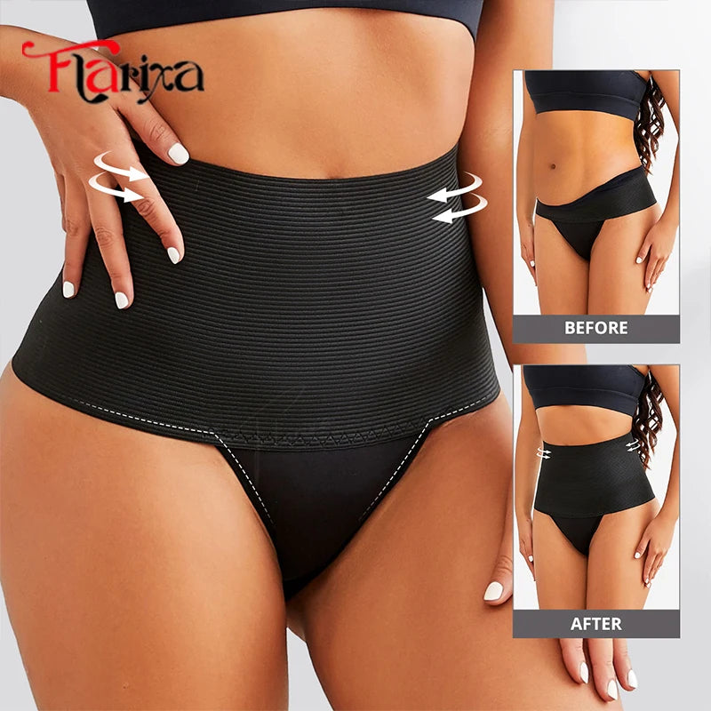 Flarixa Flat Belly Body Shaper Panties Women High Waist Stomach Slimmer Shapewear Compression Tummy Control Underwear Briefs