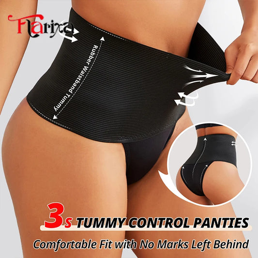 Flarixa Flat Belly Body Shaper Panties Women High Waist Stomach Slimmer Shapewear Compression Tummy Control Underwear Briefs