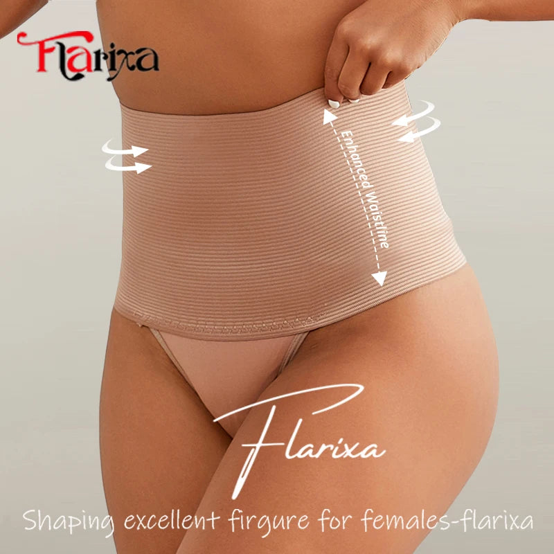 Flarixa Flat Belly Body Shaper Panties Women High Waist Stomach Slimmer Shapewear Compression Tummy Control Underwear Briefs